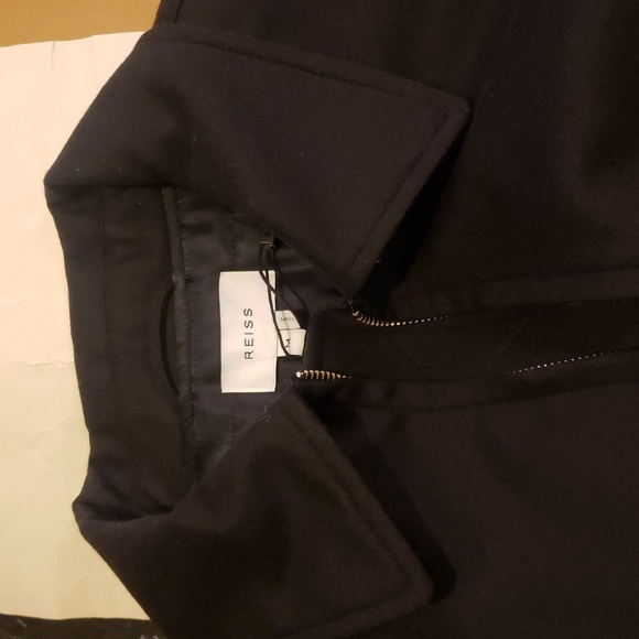 🖤BUY 2 GET 1 FREE REISS MEN'S MOAT WOOL BLOUSON, NAVY, SIZE M - Picture 12 of 12